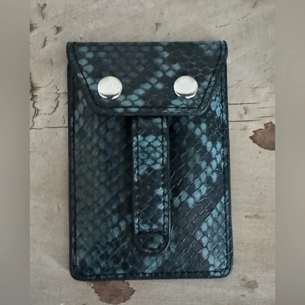 Black Snakeskin Card Holder